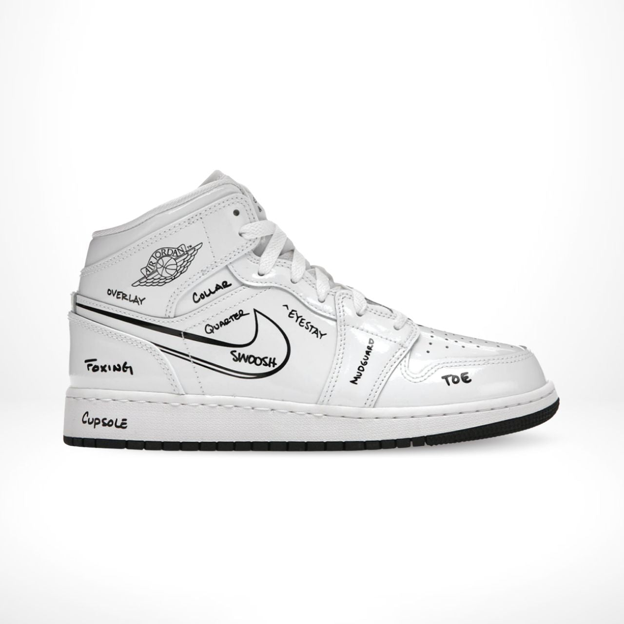 Air Jordan 1 Mid Schematic White Black